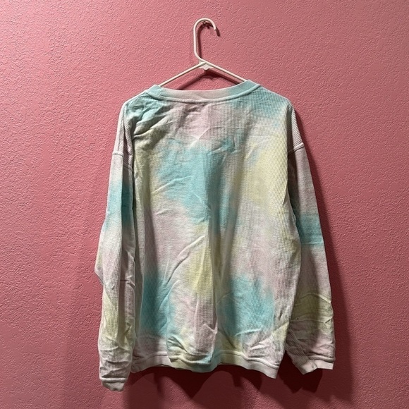 CHICKA D Women’s Tie Dye Smiley Face Sweater Size L - Picture 3 of 5